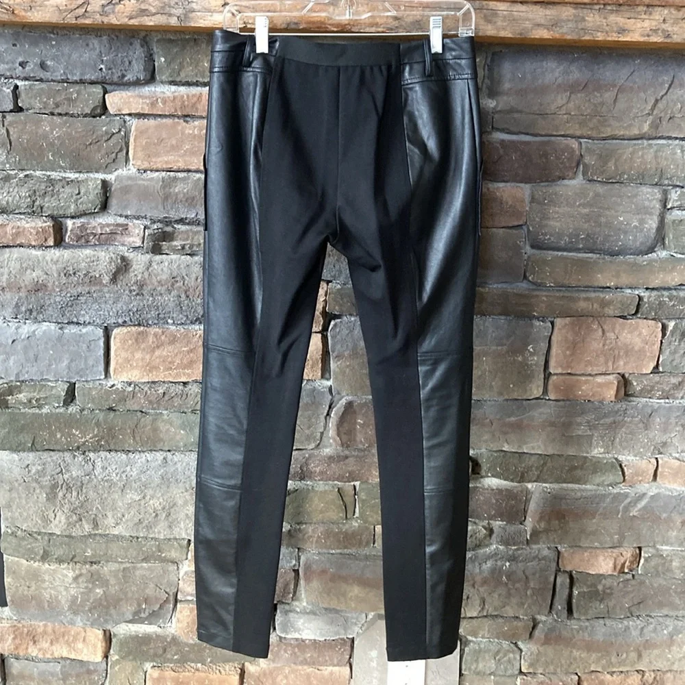 BCBGMaxazria Black Leather Look Pants